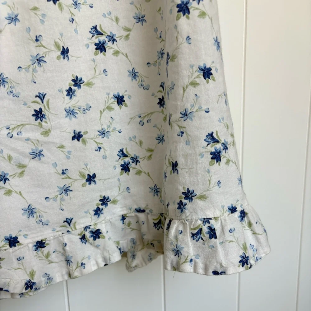Vintage Adonna 100% Cotton Nightgown Style White Floral Sleeveless Dress Medium - Picture 7 of 10